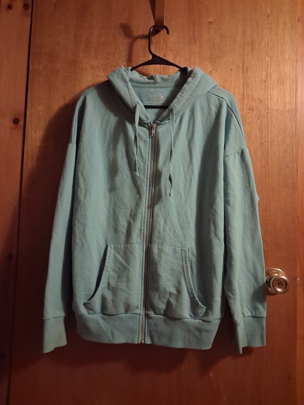 Time and Tru Light Light Blue Zip-Up Hoodie